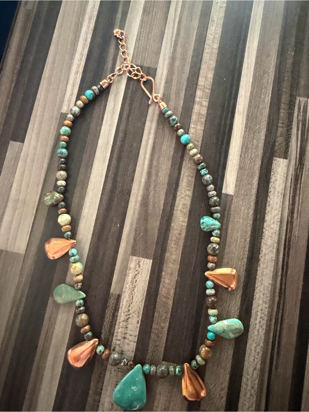 Jay King DTR Mine Finds Rose GoldTone Metal Turquoise Beaded Necklace